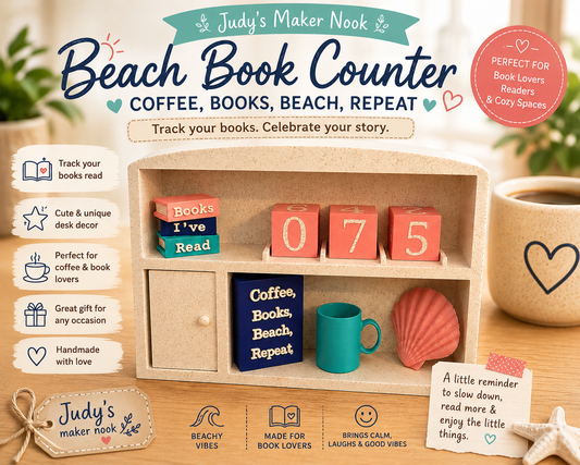 Beach themed book counter